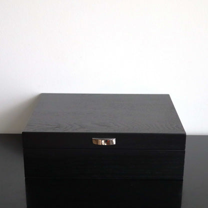 Horlogedoos Zwart Panga hout 8 Horloges