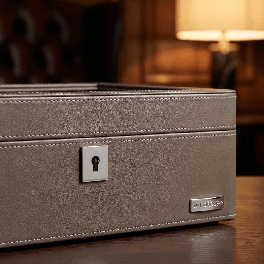 Windrose Tempora horlogedoos 4 horloges Taupe detail-slot
