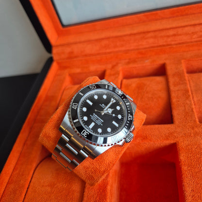 Horlogedoos Zwart Hout met Suede 8 Horloges - Horlogerieshop.nl