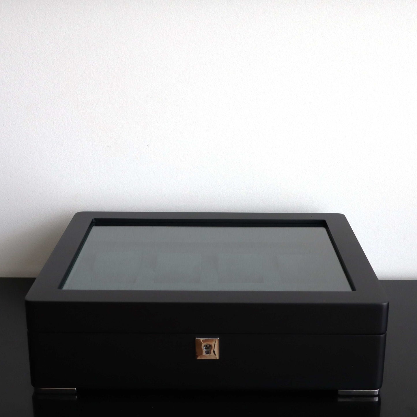 Horlogedoos Zwart Hout met Suede 8 Horloges - Horlogerieshop.nl