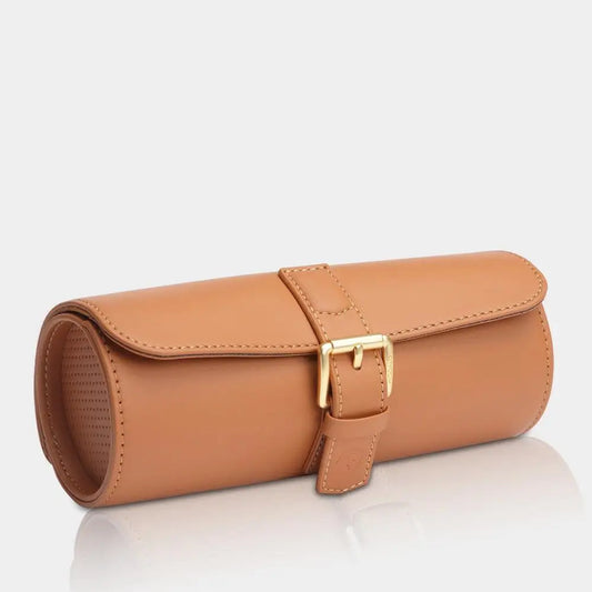 Horlogerol Cognac leder 3 Horloges Modalo - Horlogedoos - Horlogerieshop.nl