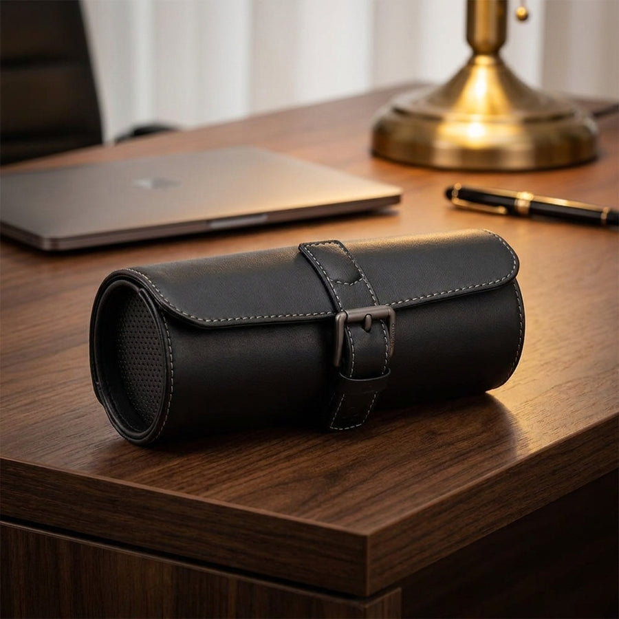 Modalo GENIUS horlogerol leder Saphire Black - lifestyle kantoor