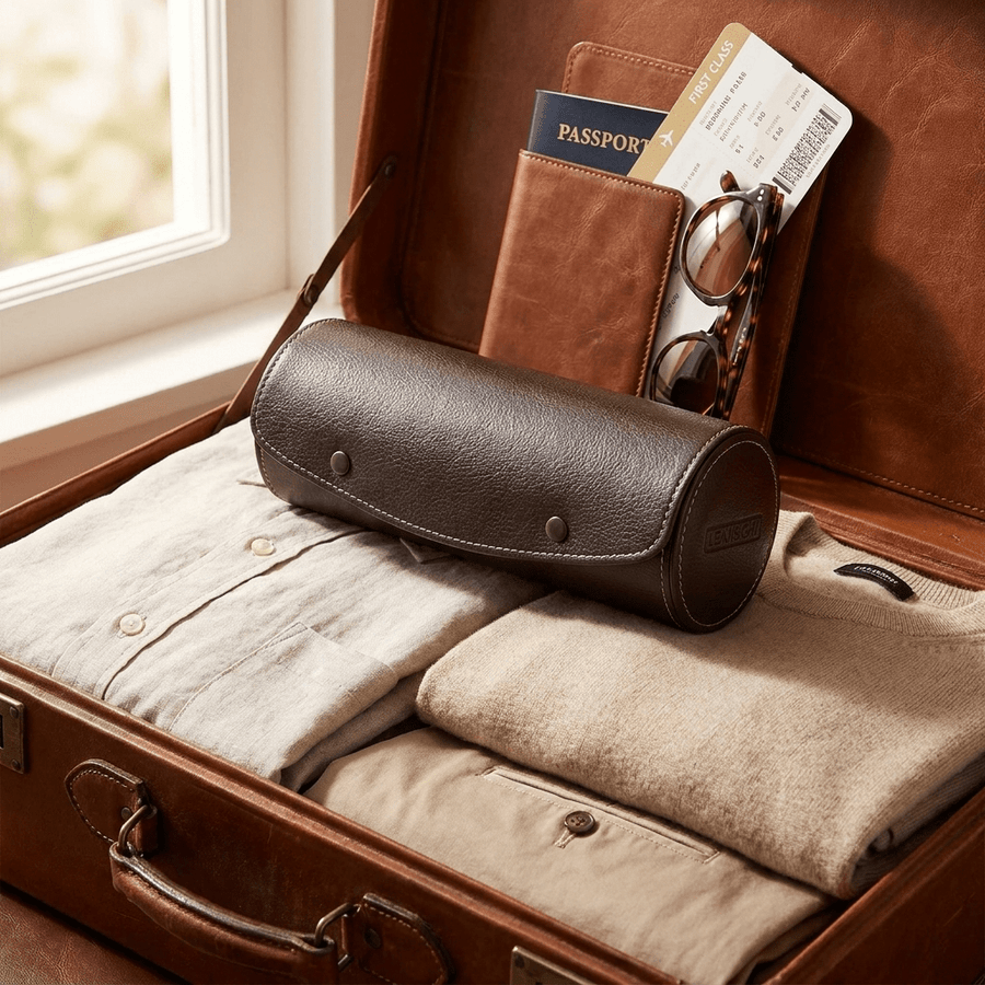 Leanschi horlogerol Dark Brown - lifestyle-koffer reis lifestyle
