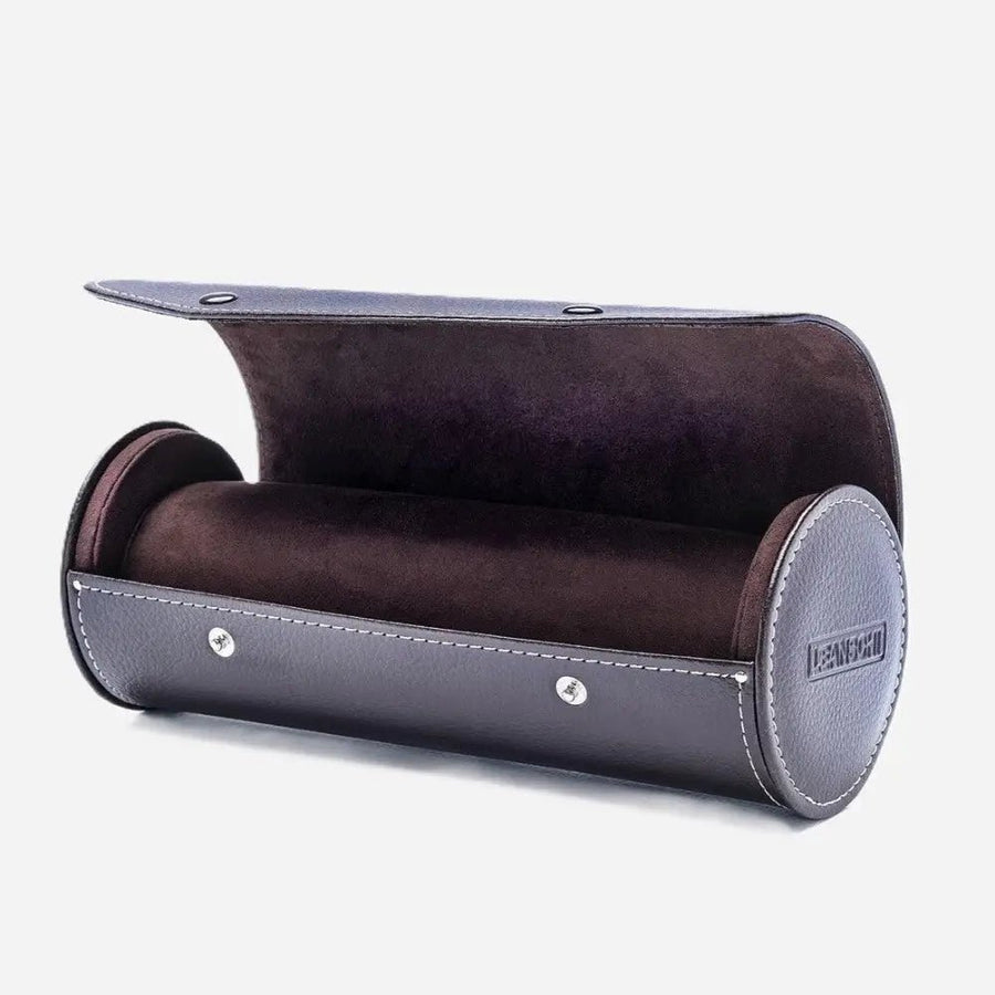 Horlogerol Donkerbruin leder 3 Horloges Leanschi - Horlogedoos - Horlogerieshop.nl