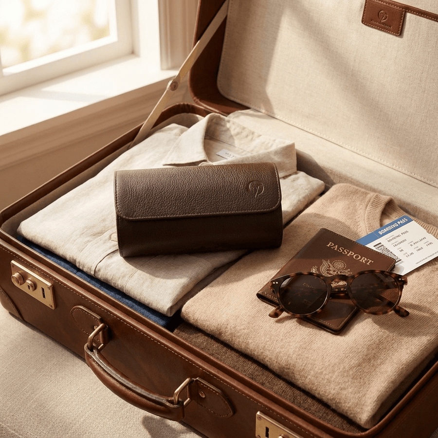 Old Fashioned Luxury horlogerol 2h Espresso Bruin - lifestyle-koffer