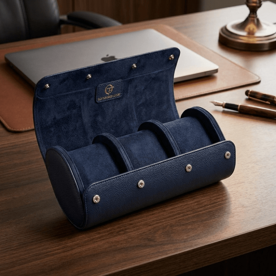 Old Fashioned Luxury horlogerol 3h Navy Blauw - lifestyle-kantoor