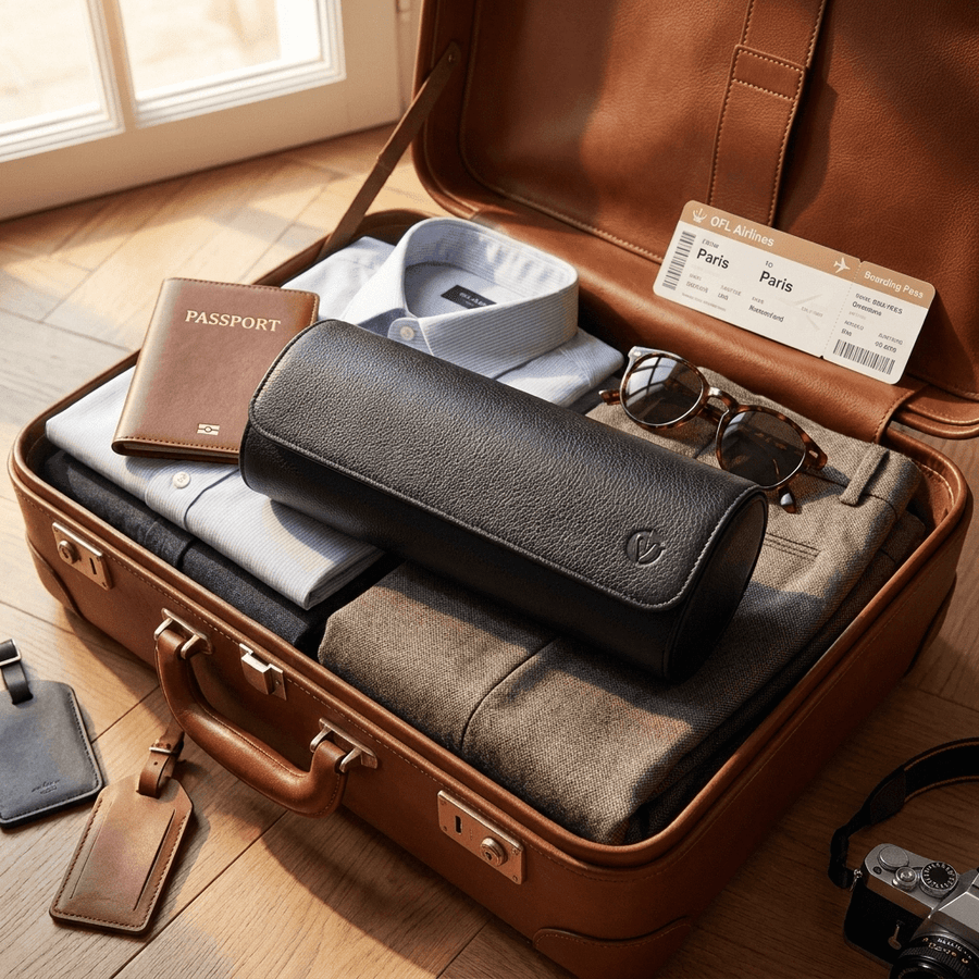 Old Fashioned Luxury horlogerol 3h Zwart - lifestyle-koffer