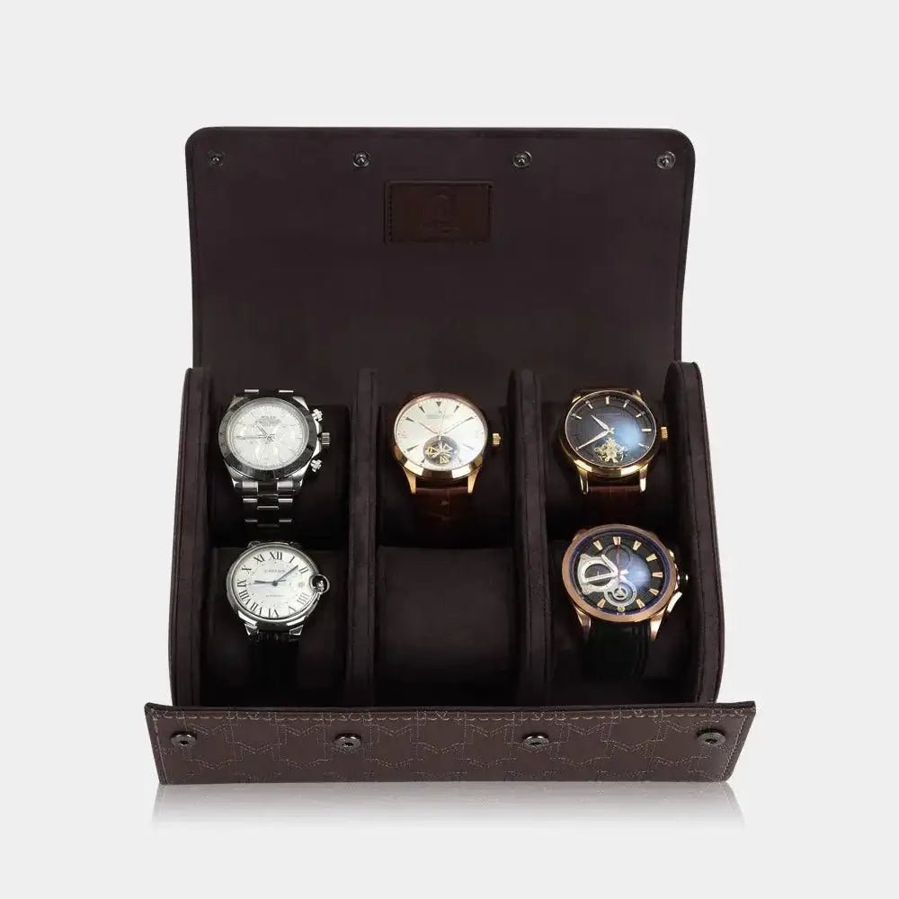 Horlogerol Bruin leder 6 Horloges Modalo - Horlogedoos - Horlogerieshop.nl
