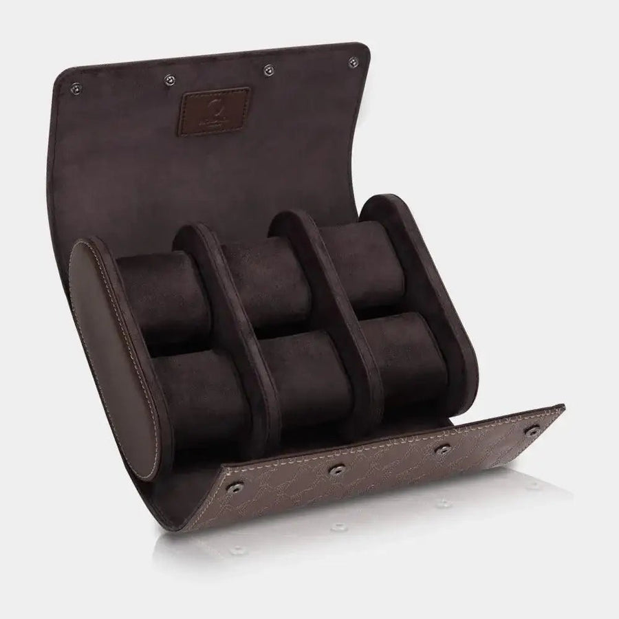 Horlogerol Bruin leder 6 Horloges Modalo - Horlogedoos - Horlogerieshop.nl
