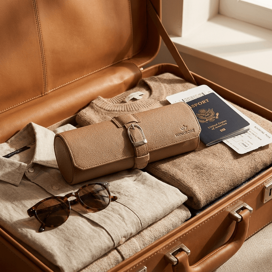 Windrose 1967 Marvella horlogerol Camel - lifestyle-koffer reis lifestyle