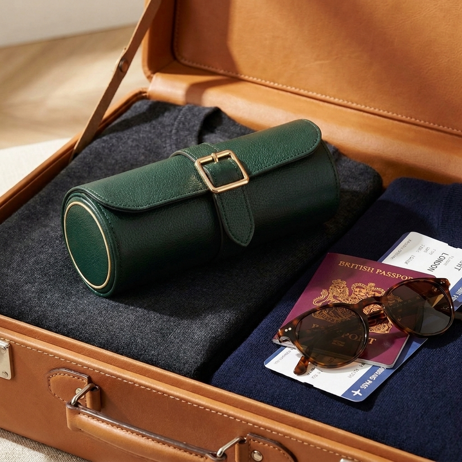 Wolf 1834 British Racing horlogerol Donkergroen - lifestyle koffer