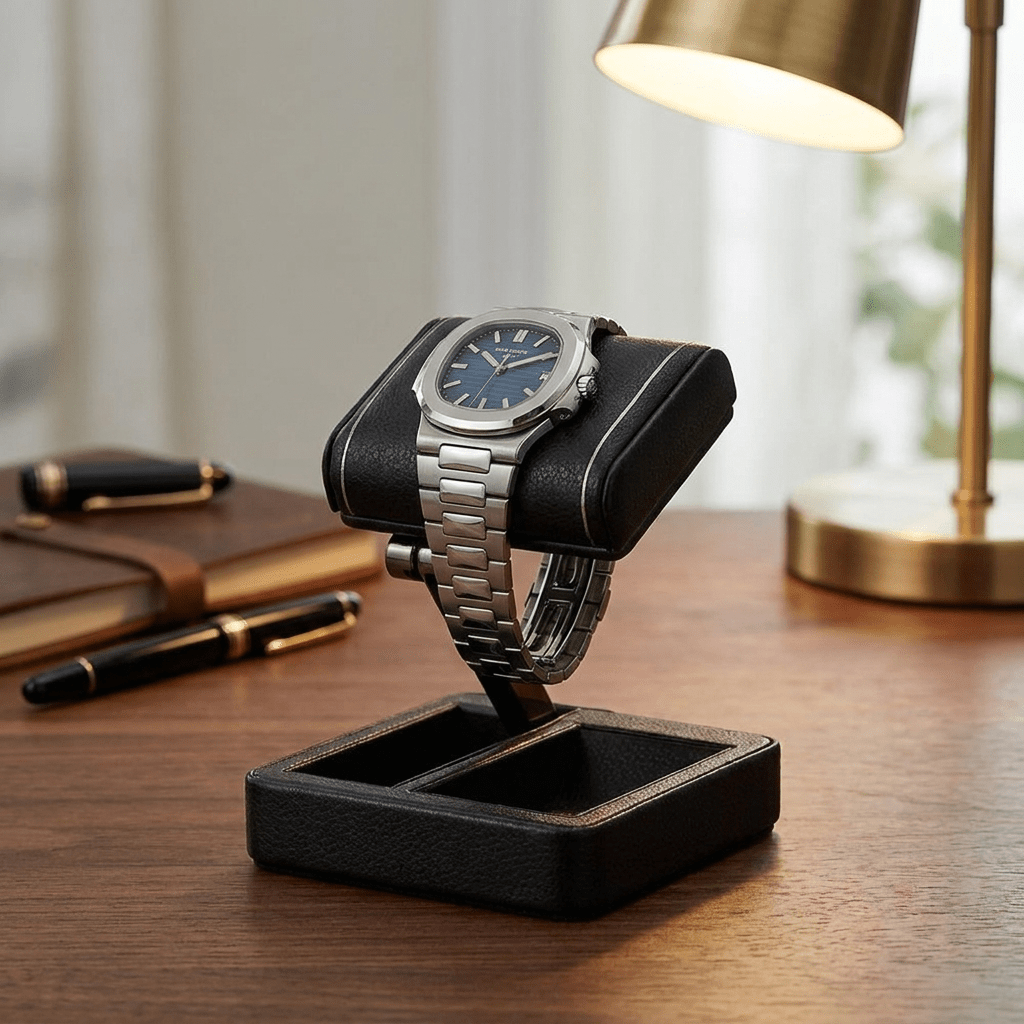 Wolf 1834 british-racing horlogestandaard Saphire Black lifestyle-bureau