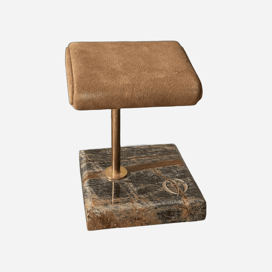 Old Fashioned Luxury marmer horlogestandaard 1-horloge Suede Bruin - cutout