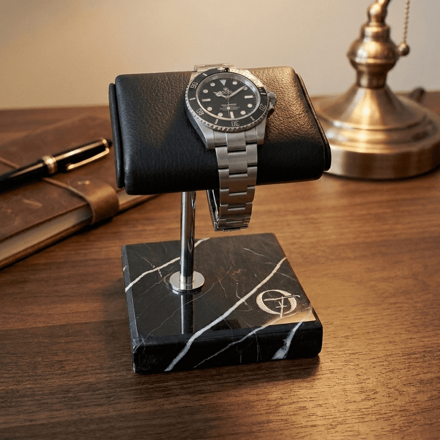 Old Fashioned Luxury horlogestandaard marmer 1 zwart - bureau