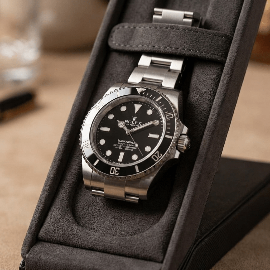 Wolf 1834 philipp-flip horlogestandaard Saphire Black closeup