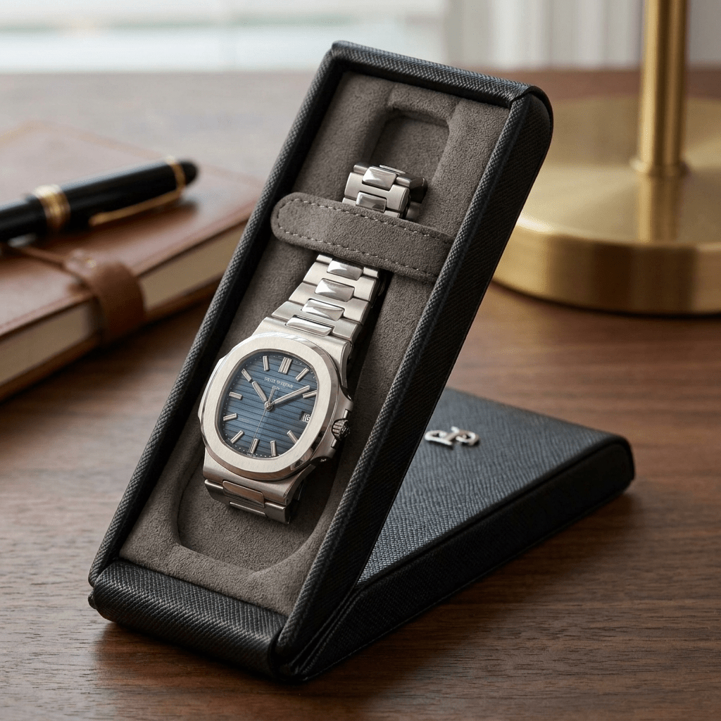 Wolf 1834 philipp-flip horlogestandaard Saphire Black lifestyle-bureau