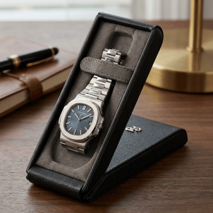 Wolf 1834 philipp-flip horlogestandaard Saphire Black lifestyle-bureau