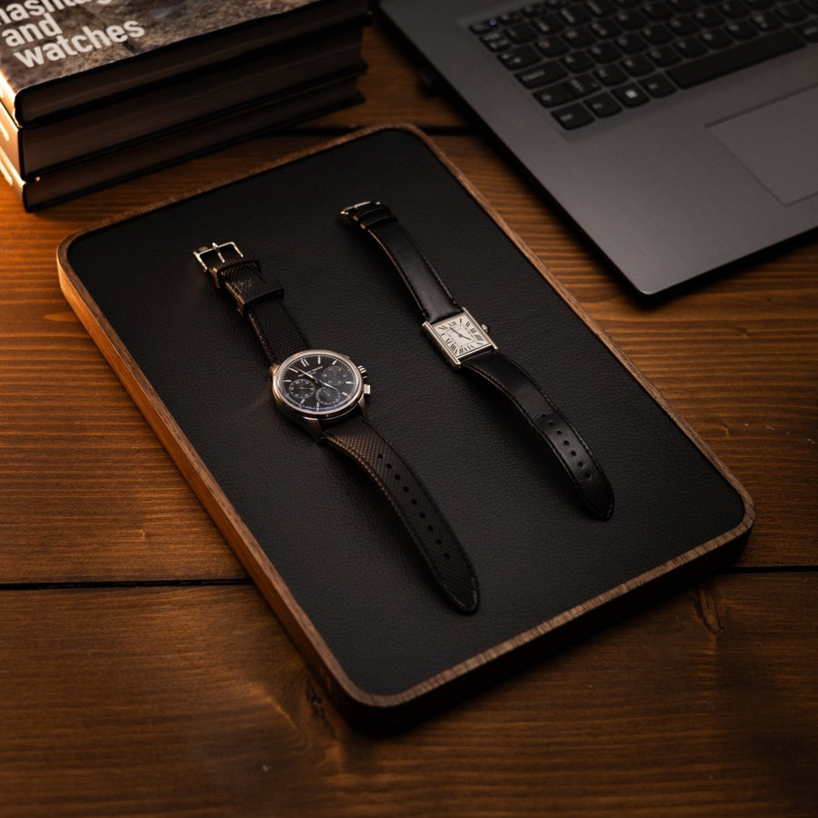 Horlogetray Signature Donker Eiken Morelund - Horlogerieshop.nl