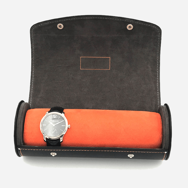 Leanschi horlogerol Black Orange met horloge