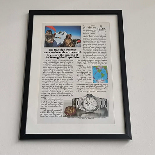 Vintage Rolex Explorer advertentie Ranulph Fiennes