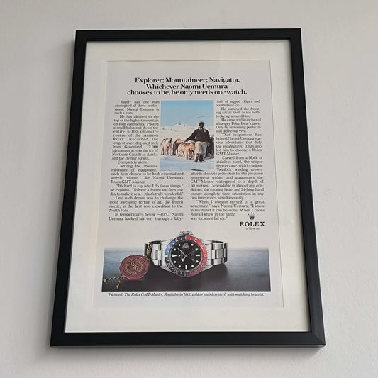 Vintage Rolex GMT-Master advertentie Naomi Uemura