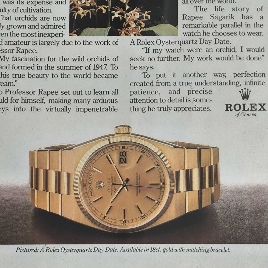 Vintage Rolex Oysterquartz Day-Date advertentie