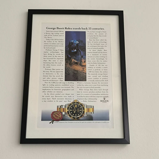 Vintage Rolex Submariner Date advertentie George Bass