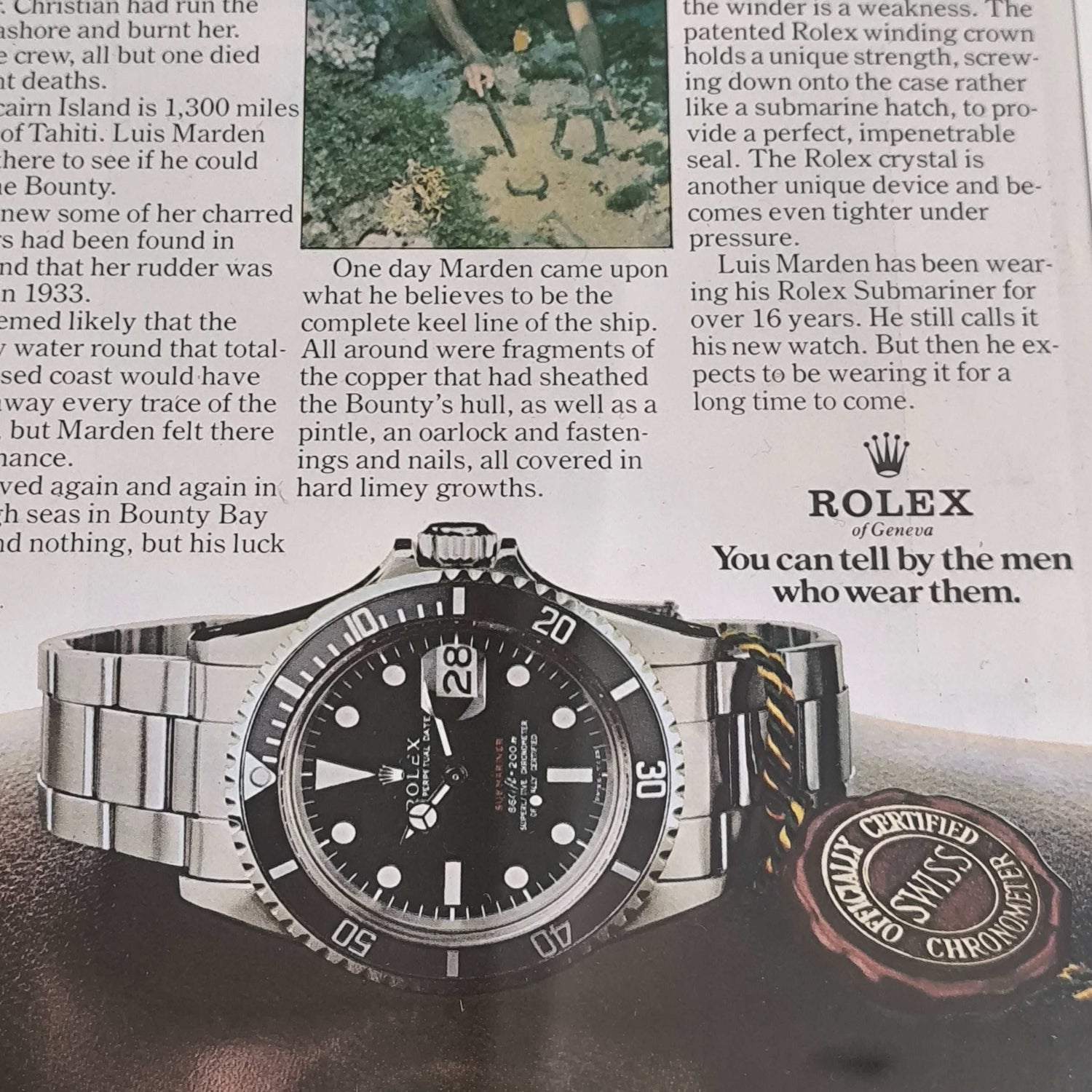 Vintage Rolex Submariner Date advertentie
