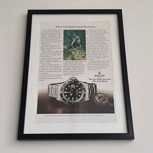 Vintage Rolex Submariner Date advertentie Luis Marden