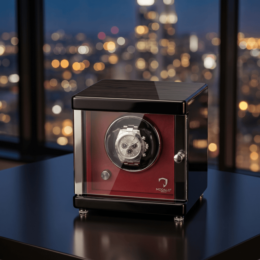 Modalo AMBIENTE 1 watch winder Bordeaux rood lifestyle