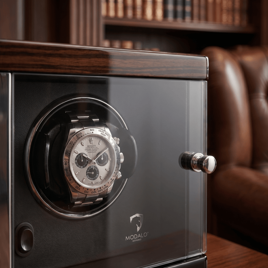 Modalo AMBIENTE 1 watch winder Makassar hout detail