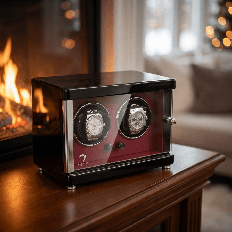 Modalo AMBIENTE 2 watch winder Bordeaux rood lifestyle