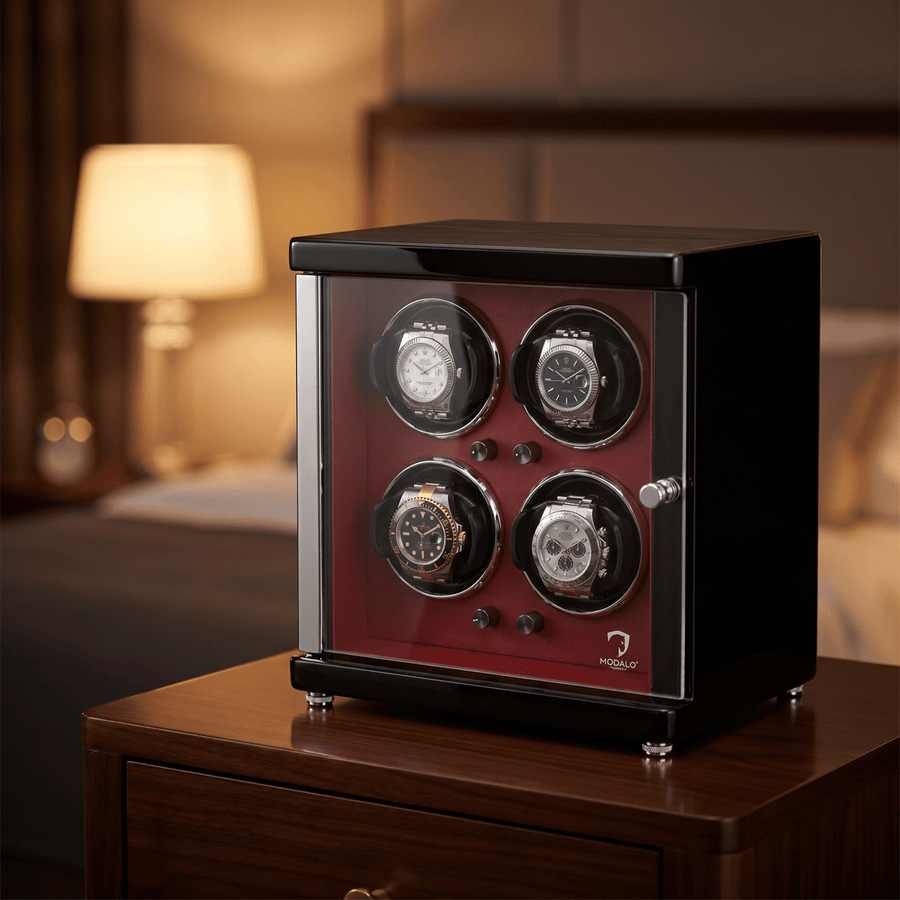 Modalo AMBIENTE 4 watch winder Bordeaux rood lifestyle