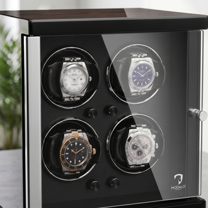 Modalo AMBIENTE 4 watch winder Makassar hout detail