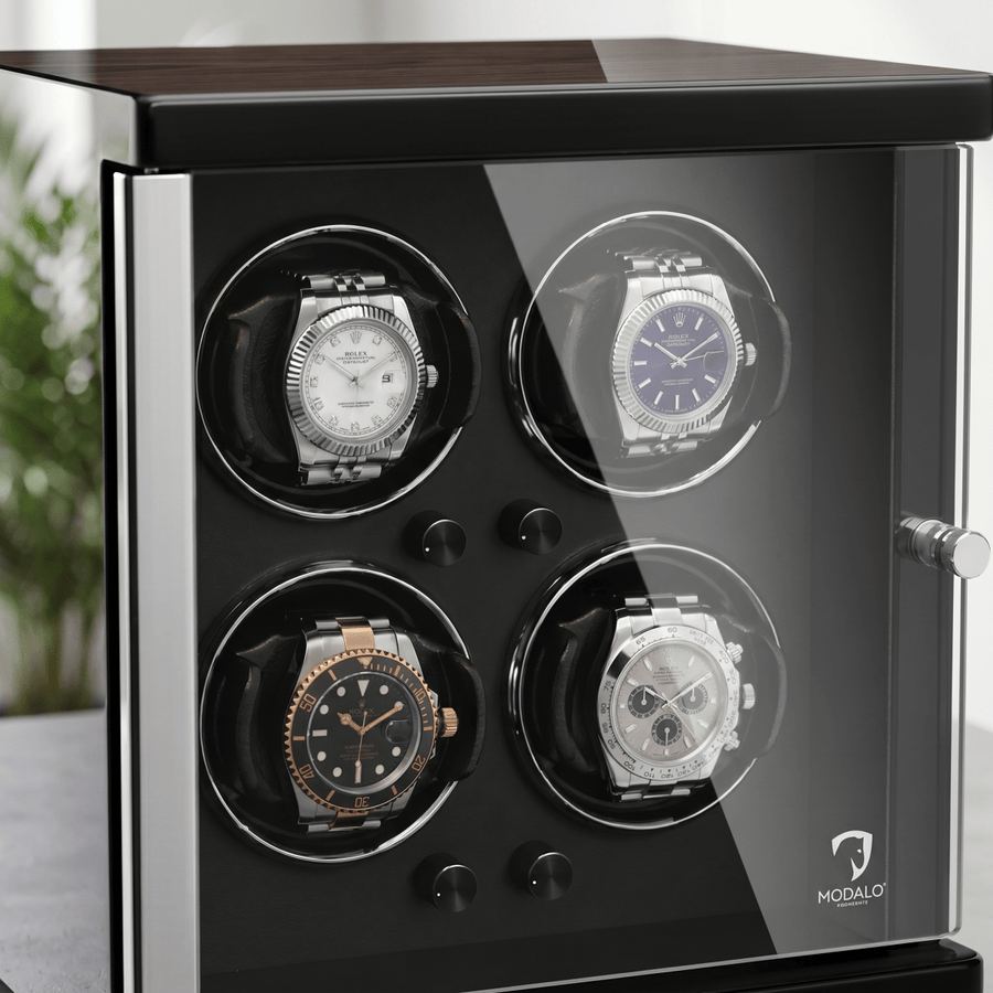 Modalo AMBIENTE 4 watch winder Makassar hout detail
