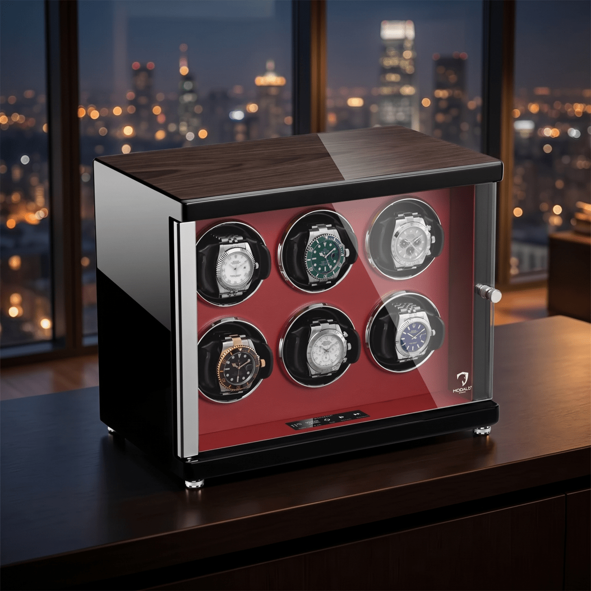 Modalo AMBIENTE 6 watch winder Bordeaux rood lifestyle