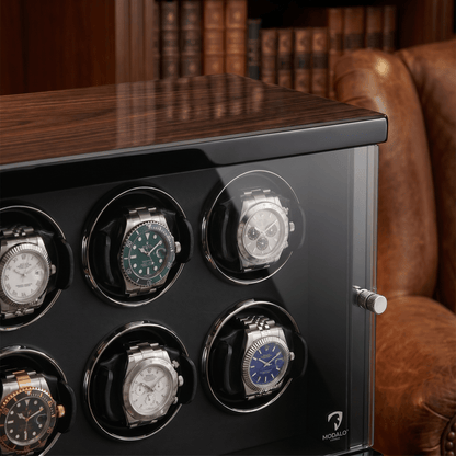 Modalo AMBIENTE 6 watch winder Makassar hout detail