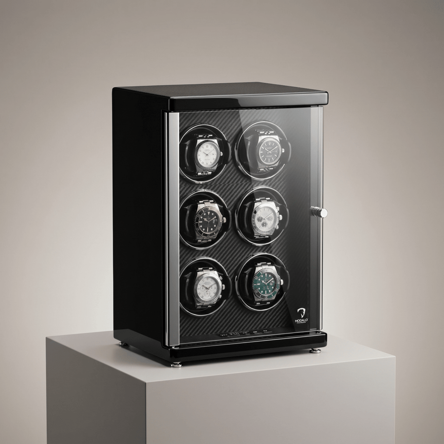 Modalo AMBIENTE Vertical 6 watch winder Carbon lifestyle