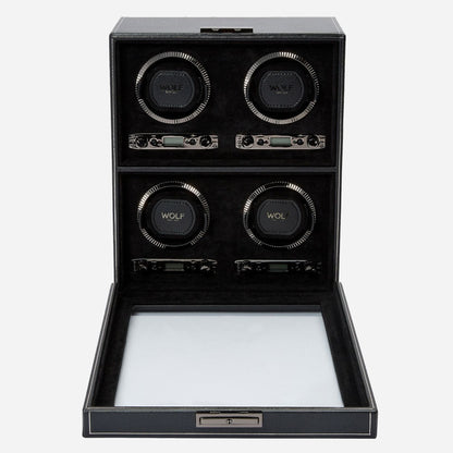 Watch winder British Racing 4 horloges Wolf 1834 - Horlogerieshop.nl
