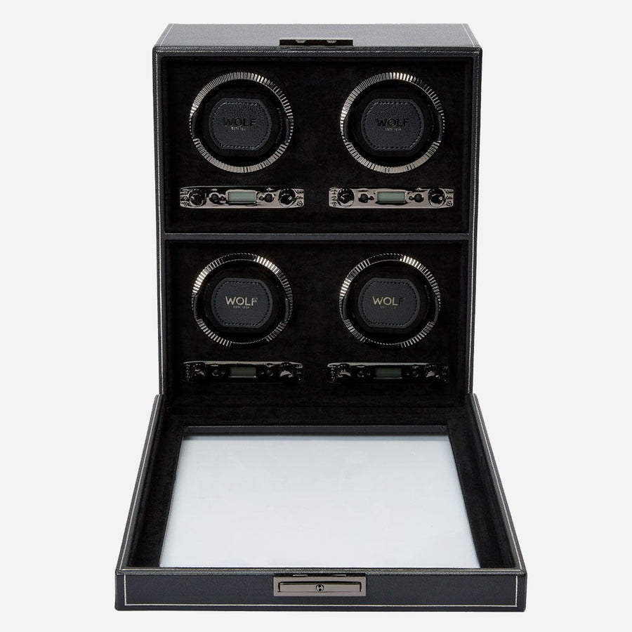 Watch winder British Racing 4 horloges Wolf 1834 - Horlogerieshop.nl