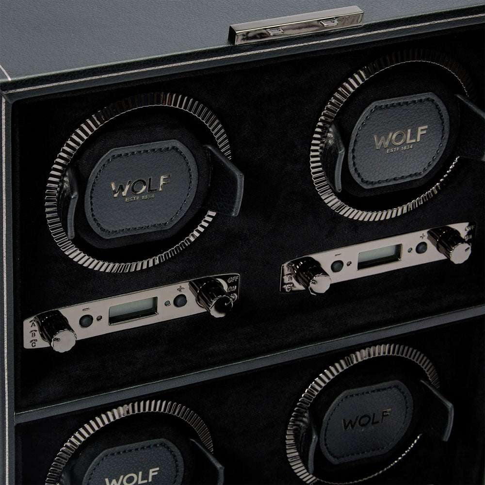 Watch winder British Racing 4 horloges Wolf 1834 - Horlogerieshop.nl