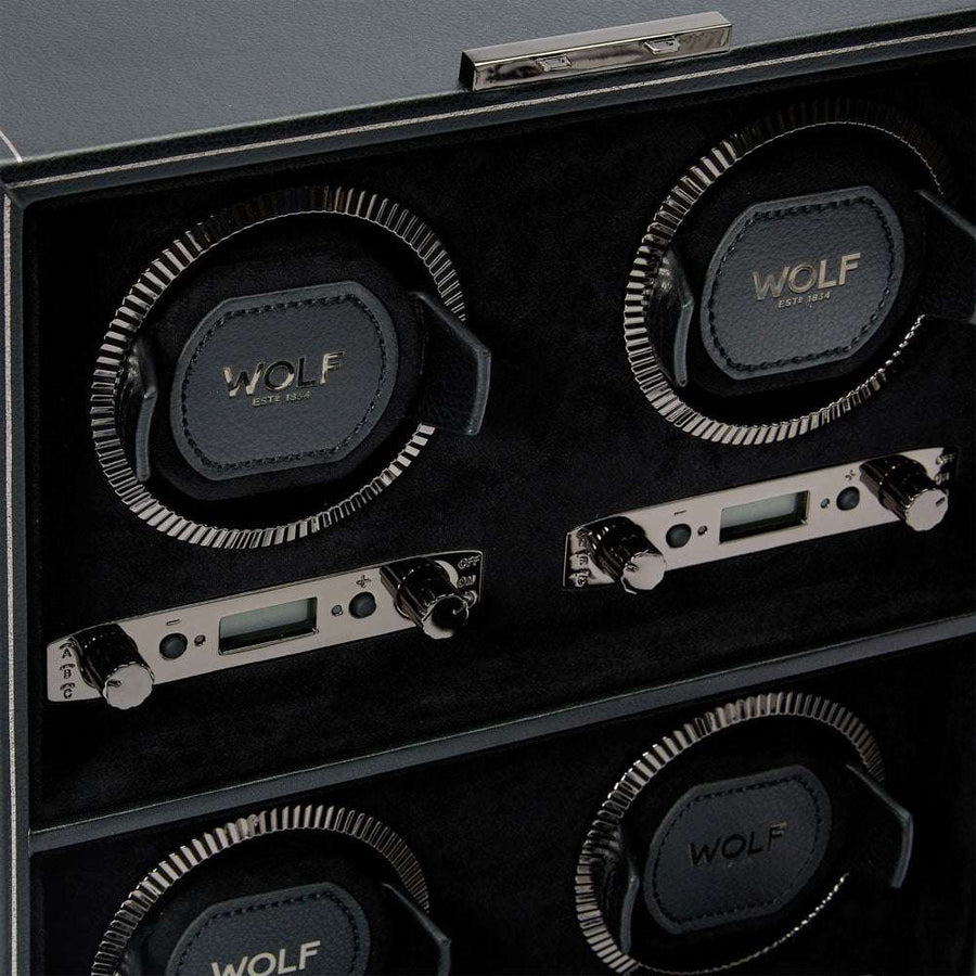 Watch winder British Racing 4 horloges Wolf 1834 - Horlogerieshop.nl