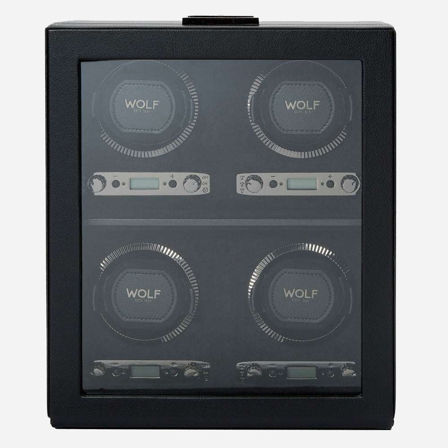 Watch winder British Racing 4 horloges Wolf 1834 - Horlogerieshop.nl