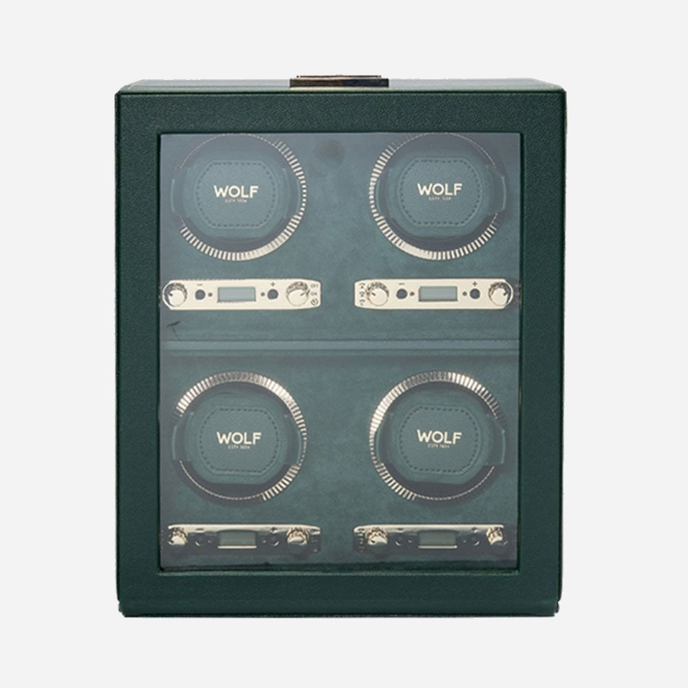 Watch winder British Racing 4 horloges Wolf 1834 - Horlogerieshop.nl
