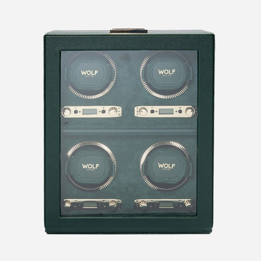 Watch winder British Racing 4 horloges Wolf 1834 - Horlogerieshop.nl