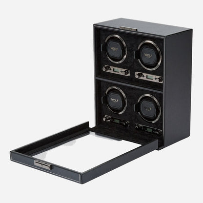 Watch winder British Racing 4 horloges Wolf 1834 - Horlogerieshop.nl