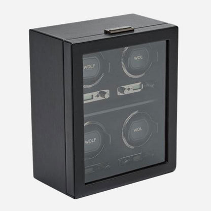 Watch winder British Racing 4 horloges Wolf 1834 - Horlogerieshop.nl
