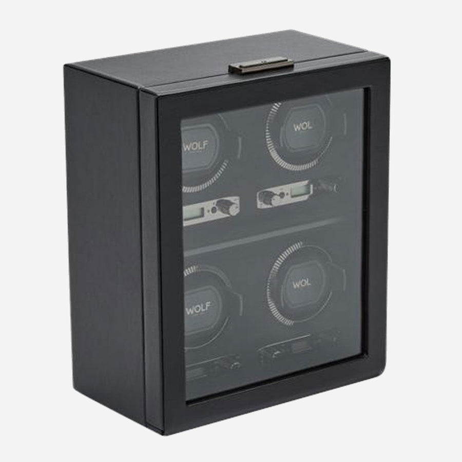 Watch winder British Racing 4 horloges Wolf 1834 - Horlogerieshop.nl