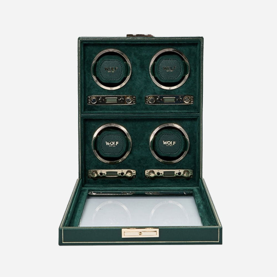 Watch winder British Racing 4 horloges Wolf 1834 - Horlogerieshop.nl