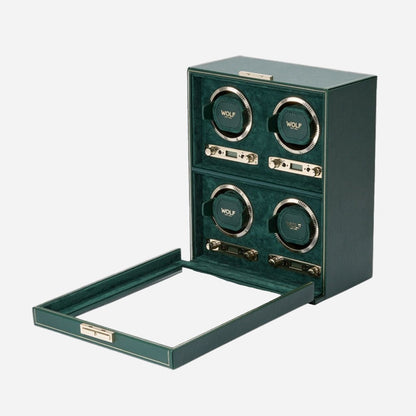Watch winder British Racing 4 horloges Wolf 1834 - Horlogerieshop.nl